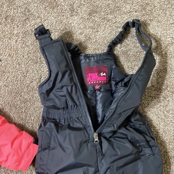 COPY - Pink Platinum snow overalls and snow jacket, girls size 4 - Picture 4 of 4